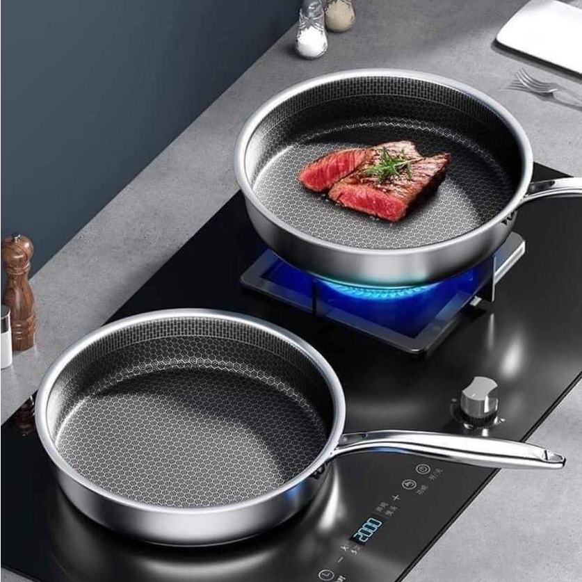 CHẢO TỔ ONG ĐÁY PHẲNG SIZE 28-30CM DỤNG ĐƯỢC MỌI LOẠI BẾP