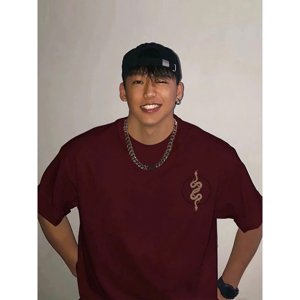 Áo thun Stee Cổ tròn SNACK DARKRED Localbrand ICVCVNI Unisex Menwear Cotton