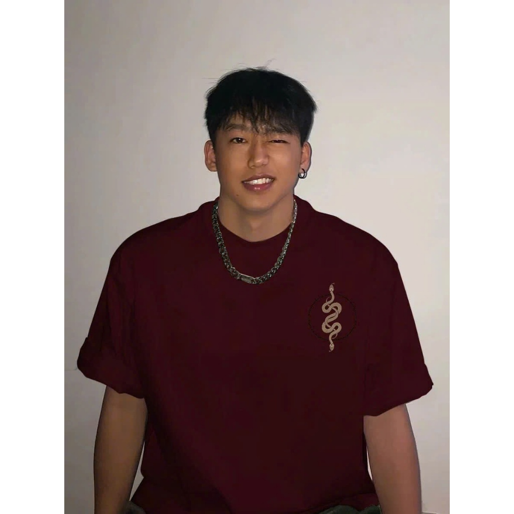 Áo thun Stee Cổ tròn SNACK DARKRED Localbrand ICVCVNI Unisex Menwear Cotton