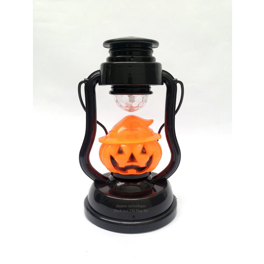Đèn halloween có nhạc đèn 7 màu - Đèn bão halloween có đèn nhạc hình bí ngô hoặc đầu lâu ( đèn  măng xông halloween)