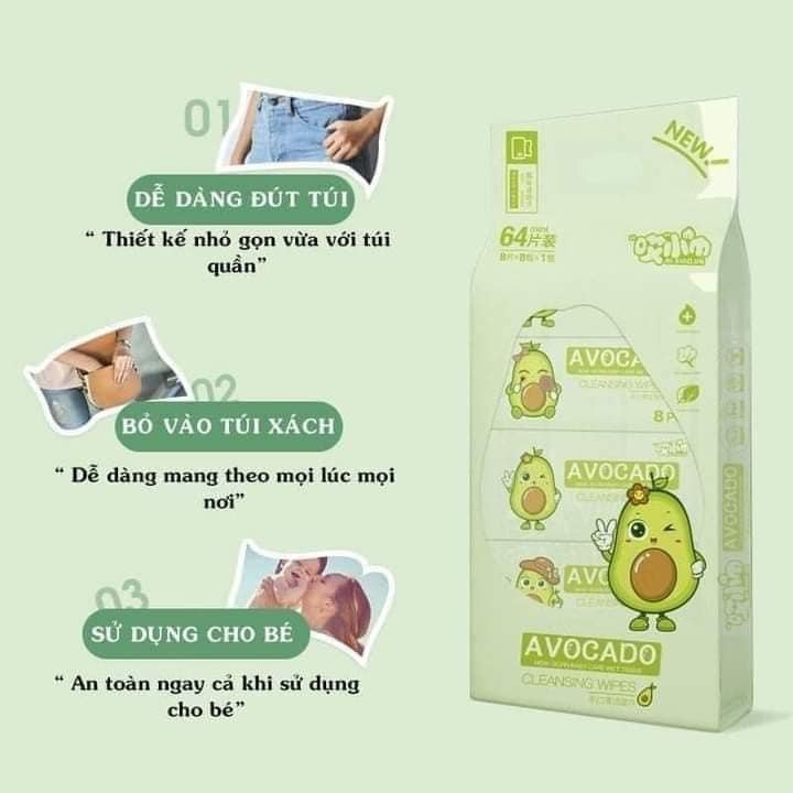 BỊCH 8 GÓI KHĂN ƯỚT MINI TIỆN LỢI MANG THEO - MỖI BỊCH 8 GÓI, MỖI GÓI 8 TỜ