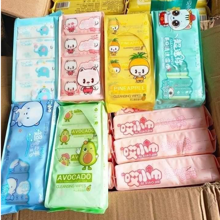 BỊCH 8 GÓI KHĂN ƯỚT MINI TIỆN LỢI MANG THEO - MỖI BỊCH 8 GÓI, MỖI GÓI 8 TỜ