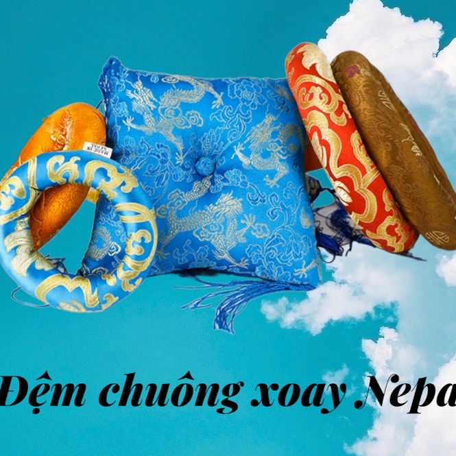 Đệm chuông xoay Nepal hình vuông - đế chuông xoay Nepal - đế đệm chuông - đệm chuông Tây Tạng