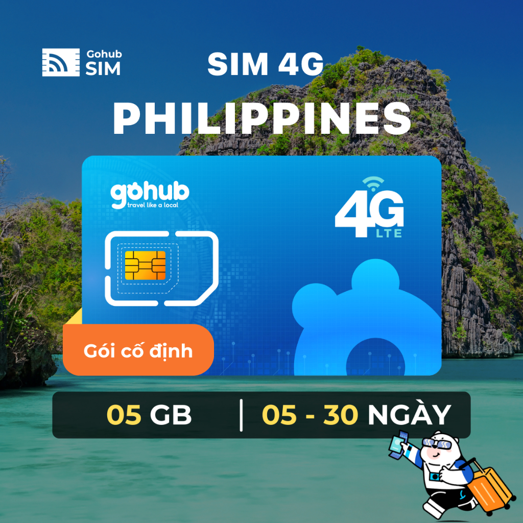 [GOHUB] SIM 4G du lịch Philippines - Gói cố định (05 - 15 ngày) - Tặng ...