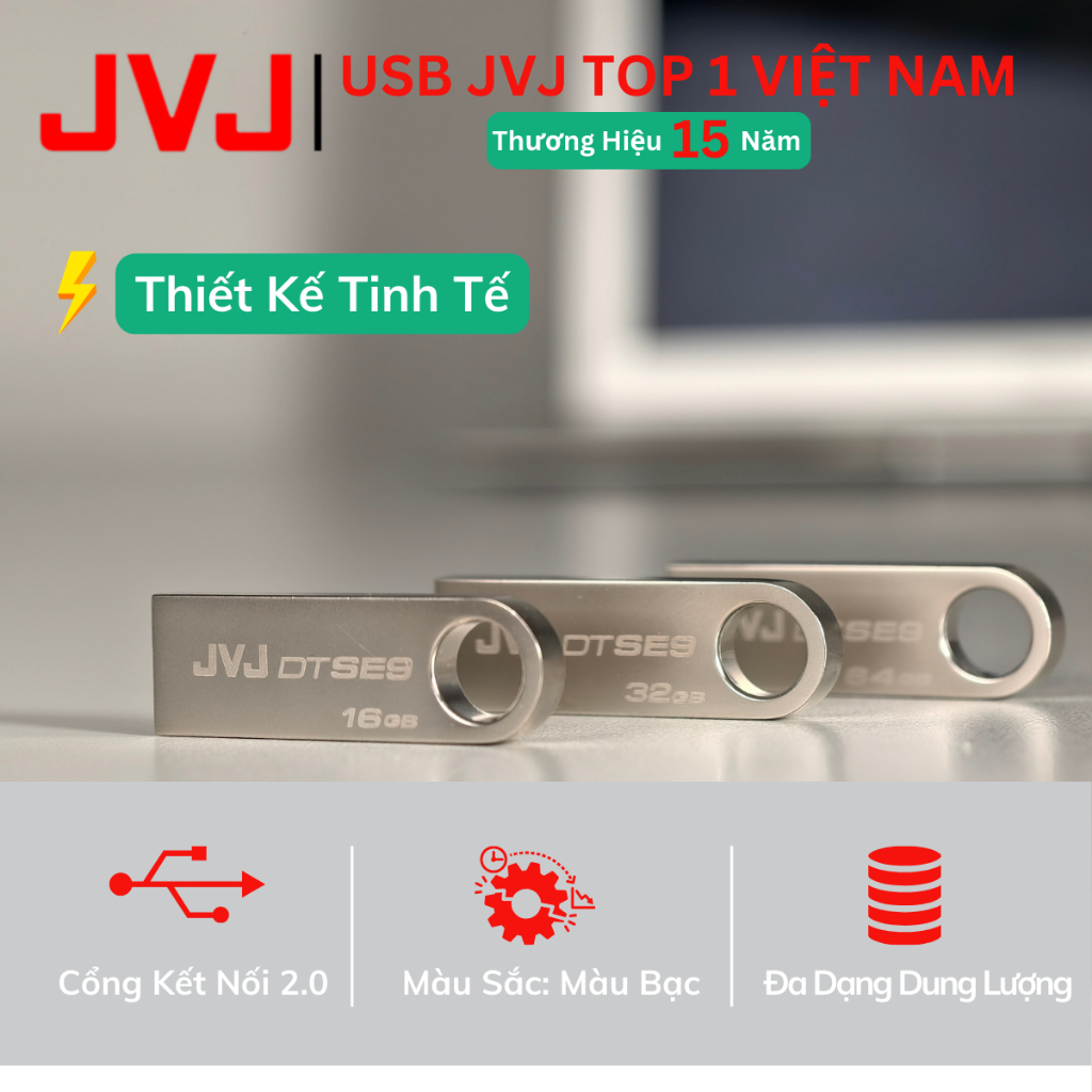 Ảnh USB SE9 JVJ 128Gb 64Gb 32Gb USB 2.0 Thiết Kế Nhỏ Gọn,Vỏ Kim Loại, Kháng Nước- Bảo Hành 5 Năm 2