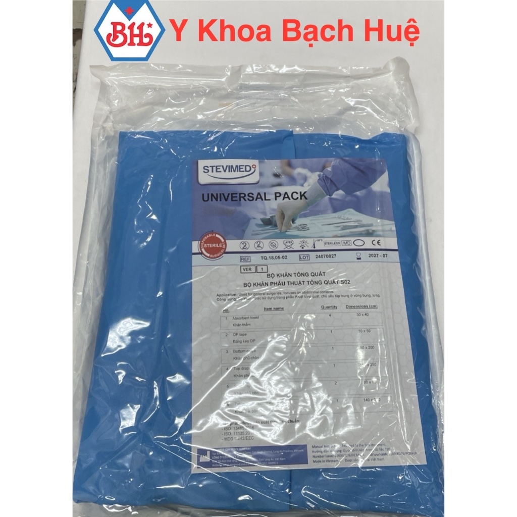 Bộ khăn phẫu thuật tổng quát S02 Stevimed (Săn mỗ đại phẫu)