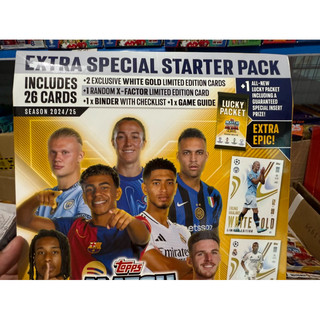 [ Starter Pack ] Túi Album Đựng Thẻ Topps Match Attax  Starter Pack EXTRA 2024/25 24/25 ( 29 Thẻ )( Hàng Chính Hãng )