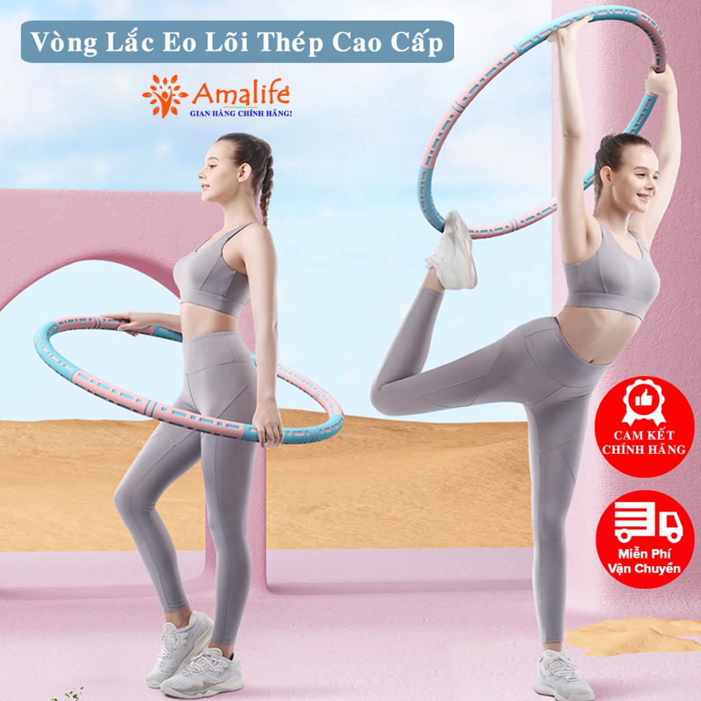 Ảnh Vòng Lắc Eo Giảm Mỡ Bụng Lõi Thép Không Gỉ - Có Thể Điều Chỉnh Cân Nặng Dụng Cụ Tập Bụng Thon Giảm Mỡ Bụng Hãng Amalife 1