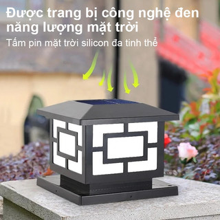 OOKAS Đèn trụ cổng năng lượng mặt trời Đèn trang trí sân vườn cột, IP67 chống nước