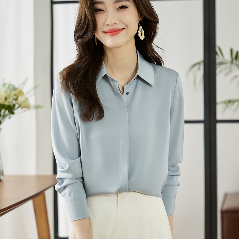 Áo sơ mi nữ thiết kế công sở Hàn quốc chất vải Lụa Hàn mềm mịn Xuu-SM01SP | BigBuy360 - bigbuy360.vn