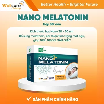 [DATE 12/2026][MUA 1 TẶNG 1]Nano Melatonin Wellcare Hộp vỉ 30 viên [Nano thật] bổ sung melatonin tinh khiết,