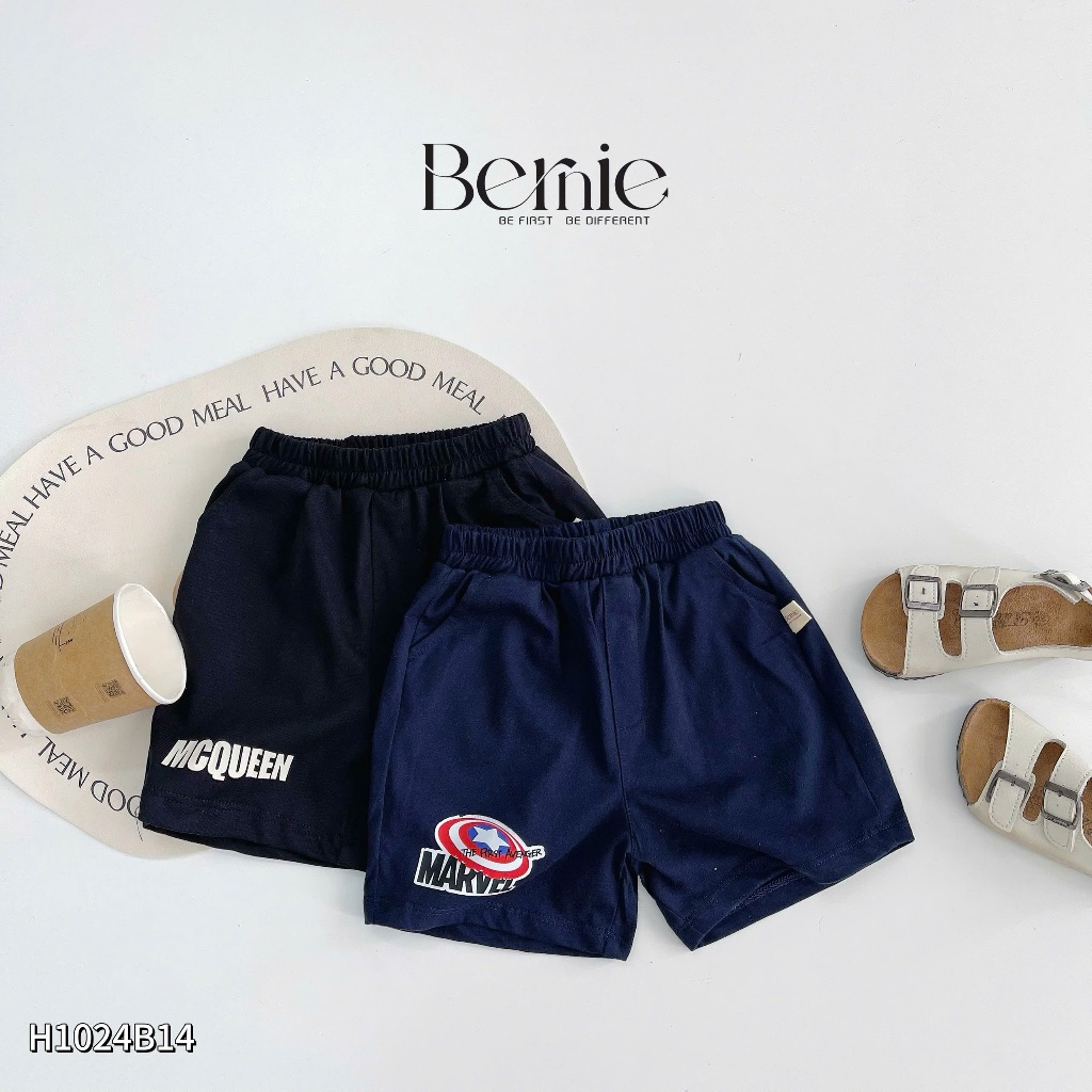 Bộ cotton in hoạ tiết siêu nhân, ô tô cộc tay cho bé trai, bộ cộc tay hoạt hình cotton co dãn mềm mát cho bé H1024B14