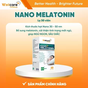[DATE 12/2026][MUA 1 TẶNG 1]Nano Melatonin Wellcare lọ 30 viên [Nano thật] bổ sung melatonin, hỗ trợ giấc ngủ