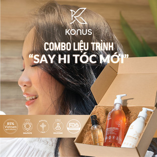 COMBO Đón Tóc Mới Konus Homespa Mềm Mượt Tự Nhiên Ngăn Ngừa Gãy Rụng