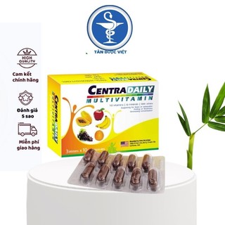 2 CENTRA DAILY Multivitamin+ TẶNG1 khẩu trang -Bổ sung vitamin tổng hợp và khoáng chất cần thiết cho cơ thể ,hộp 30 viên