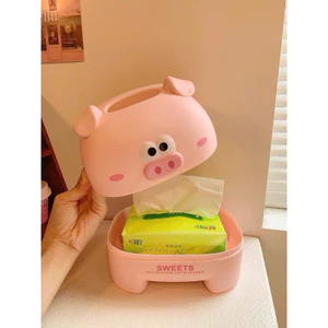 Hộp đựng giấy ăn - Hộp đựng giấy hình con lợn hồng dễ thương