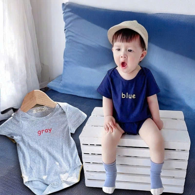 Bộ bodysuit liền thân ngắn tay dành cho bé trai bé gái sơ sinh 3-12kg chất liệu cotton lạnh mềm mát
