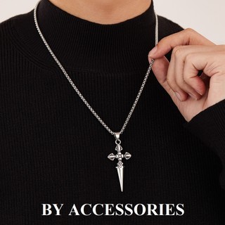 Dây chuyền nam titan dáng chữ thập thánh giá phối họa tiết cá tính không gỉ MN27 BY ACCESSORIES