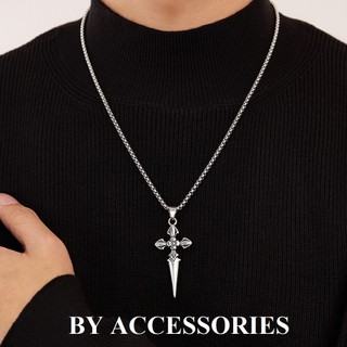 Dây chuyền nam titan dáng chữ thập thánh giá phối họa tiết cá tính không gỉ MN27 BY ACCESSORIES