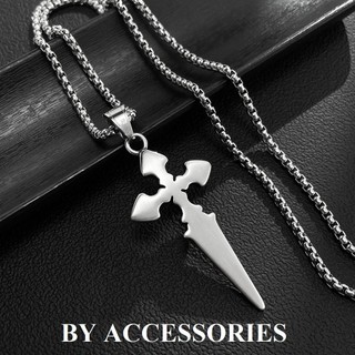 Dây chuyền nam titan dáng chữ thập thánh giá phối họa tiết cá tính không gỉ MN27 BY ACCESSORIES