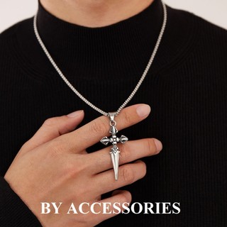 Dây chuyền nam titan dáng chữ thập thánh giá phối họa tiết cá tính không gỉ MN27 BY ACCESSORIES