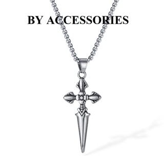 Dây chuyền nam titan dáng chữ thập thánh giá phối họa tiết cá tính không gỉ MN27 BY ACCESSORIES