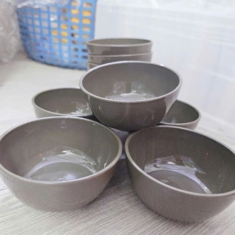 Set 10 chén tròn nhựa đủ màu kích thước 14cm dùng để ăn cơm, ăn canh..- Combo 10 chén 14cm bằng nhựa đủ màu