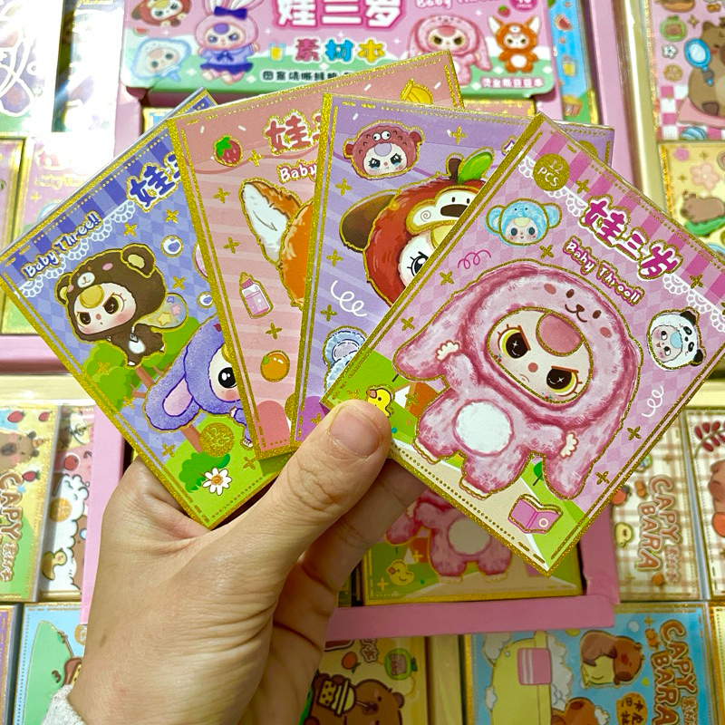 Sổ sticker babythree 12 TRANG hình dán baby three bé ba trang trí sổ ...