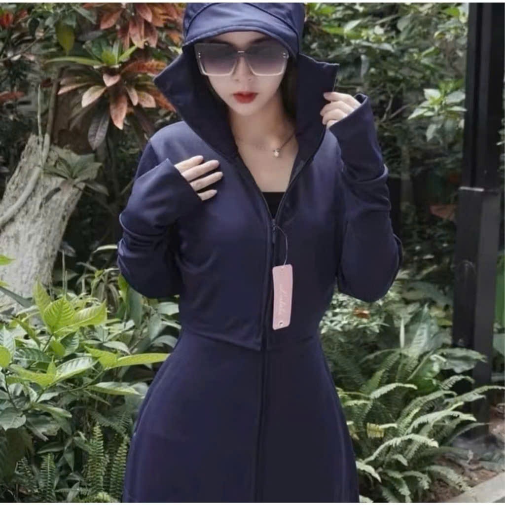 Áo Chống Nắng Toàn Thân Nữ 2 Lớp Dáng Croptop,Vải Umi Co Giãn Chống Nắng Tốt