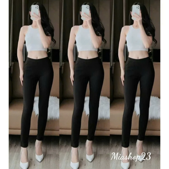 Quần Legging nữ dài cạp cao dáng nâng mông có 4 túi chất vải Umi hàng loại 1 cao cấp Quần legging đen nữ co giãn 4 chiều
