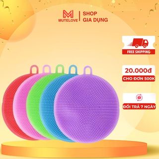 Miếng Rửa Bát Silicon Thực Phẩm An Toàn Cho Bé, Cọ Rửa Bình Sữa, Bát Ăn Dặm Kháng Khuẩn Chịu Nhiệt