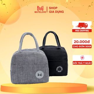 Túi Giữ Nhiệt Đựng Hộp Cơm Vải Dù Oxford, Túi Lunch Bag Lớp Bạc Cách Nhiệt Dễ Vệ Sinh