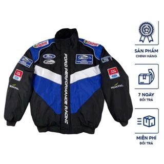 Áo khoác Dù Ford in 2 lớp dày dặn có đệm cotton , áo khoác biker racing Chất