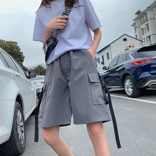 Quần Short Kaki Túi Hộp Phối Dây Unisex Nam Nữ ⚡️ FREESHIP ⚡️  Quân đùi lưng Thun co dãn spaca SỌT HỘP GÀI