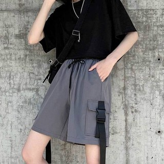 Quần Short Kaki Túi Hộp Phối Dây Unisex Nam Nữ ⚡️ FREESHIP ⚡️  Quân đùi lưng Thun co dãn spaca SỌT HỘP GÀI