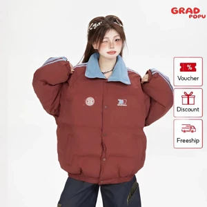 Áo phao nữ GRADPOPU PAP17 bo chun nhồi bông siêu ấm, áo khoác phao béo 2 màu basic phong cách Hàn Quốc