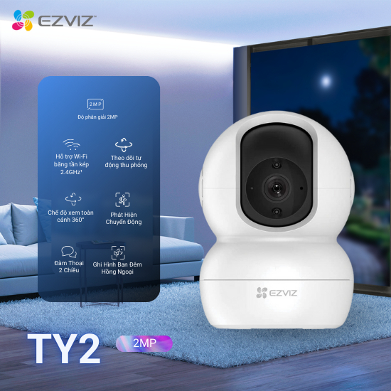 Ảnh Camera WI-FI EZVIZ TY2 Trong nhà 1080P (Nâng cấp từ C6N, TY1), Quay Quét 360 Độ, Đàm Thoại Hai Chiều 2