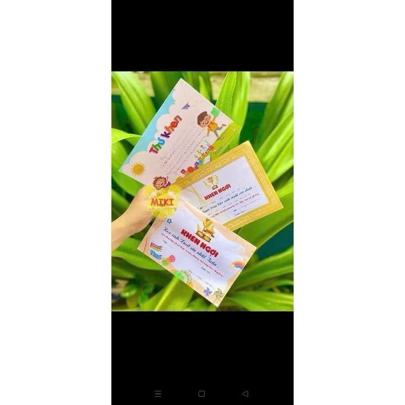 Thư khen thưởng cho học sinh 100 tờ (mix mẫu ngẫu nhiên)