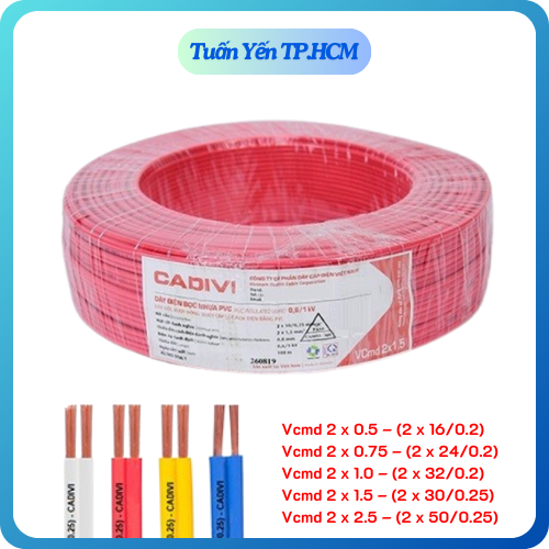 Bán Lẻ Mét Dây Điện Đôi Mềm Cadivi Vcmd 2x0,5mm, 2x0,75mm, 2x1mm, 2X1 ...