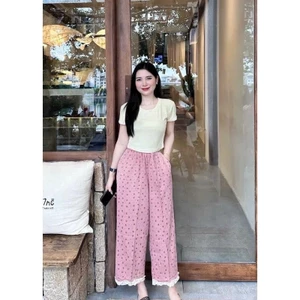 Set baggy dâu lai ren mặc nhà năng động