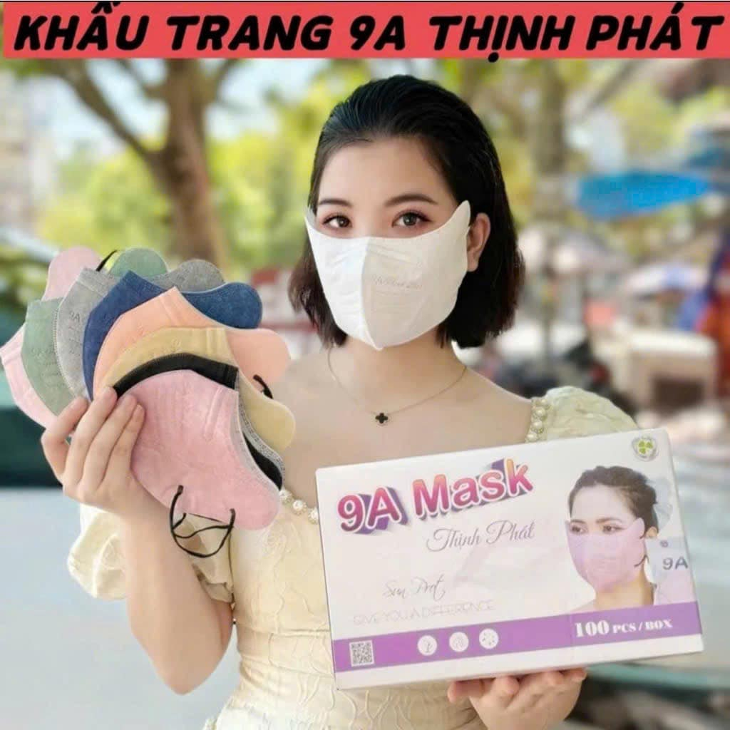 THÙNG 100 CHIẾC KHẨU TRANG 9A THỊNH PHÁT CHE GÒ MÁ CHỐNG NÁM TIỆN LỢI