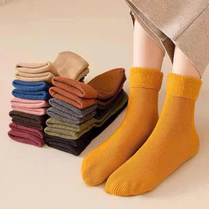 LỐ 10 ĐÔI TẤT LÓT LÔNG SẮC MÀU SIÊU ẤM CHO BÉ VÀ MẸ