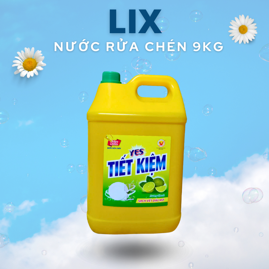 Nước Rửa Chén LIX Siêu Sạch Hương Chanh 9KG Siêu Tiết Kiệm - Lixco