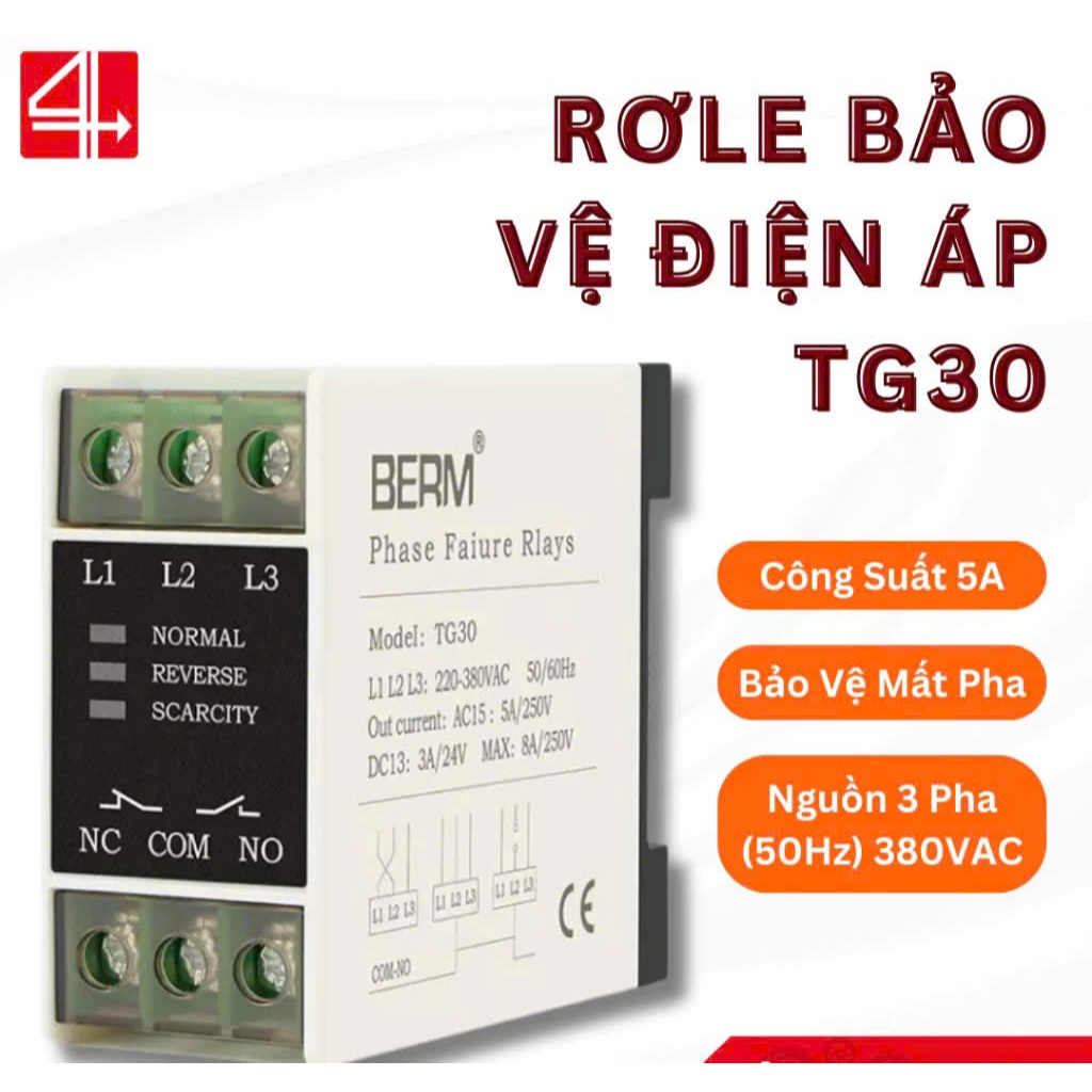 Rơ le bảo vệ điện áp TG30,rơ le bảo vệ mất pha TG-30,r…