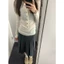 Chân váy dài qua gối xếp ly MIDI SKIRTS họa tiết sọc mảnh màu ghi phong cách thanh lịch nữ tính CVXL007 - Tiktik