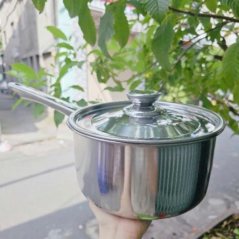 Nồi/ Quánh Tithafac (size 20cm) bằng inox sáng bóng, sử dụng được bếp từ dễ sử dụng - Quánh inox 20cm dụng cụ nhà bếp.
