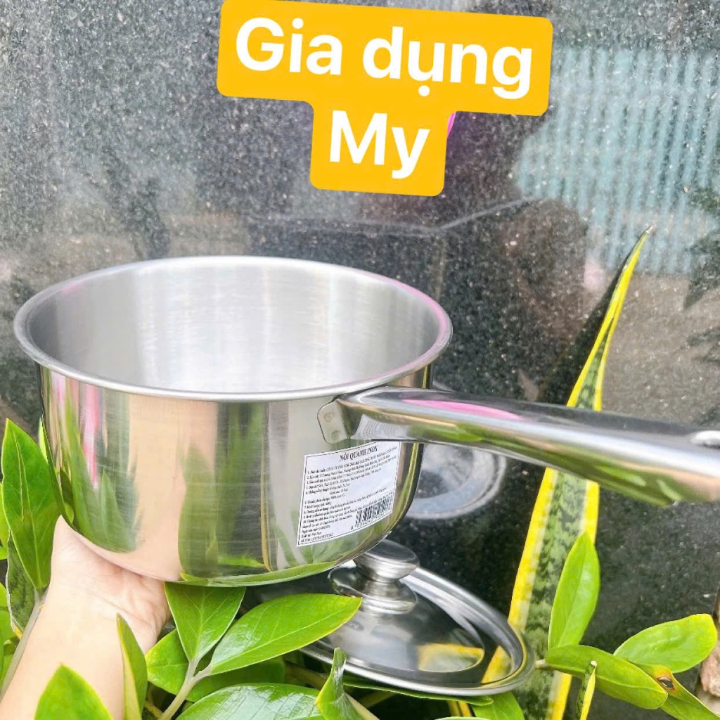 Nồi/ Quánh Tithafac (size 20cm) bằng inox sáng bóng, sử dụng được bếp từ dễ sử dụng - Quánh inox 20cm dụng cụ nhà bếp.