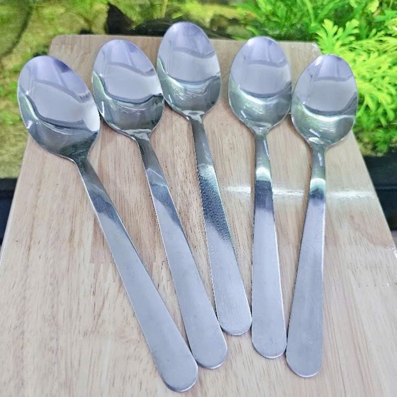 combo5 10 Muỗng/Thìa dùng cơm, kích thước (18 x4 cm) bằmh inox dày DP- Muỗng ăn canh inox cán dài sâu lòng dễ sử dụng.
