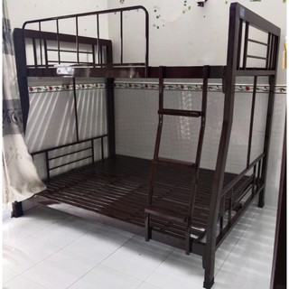 Giường đôi 2 tầng cho người lớn và trẻ nhỏ - giường tầng sắt hộp vuông 4x8 cao cấp.