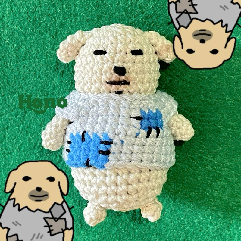 MÓC KHÓA LEN CHÓ RÁCH - DIPPING DOG CROCHET | Shopee Việt Nam